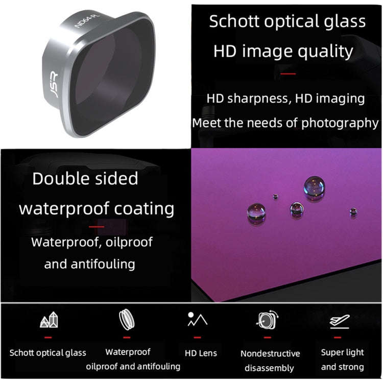 JSR KS ND64PL Lens Filter for DJI FPV, Aluminum Alloy Frame