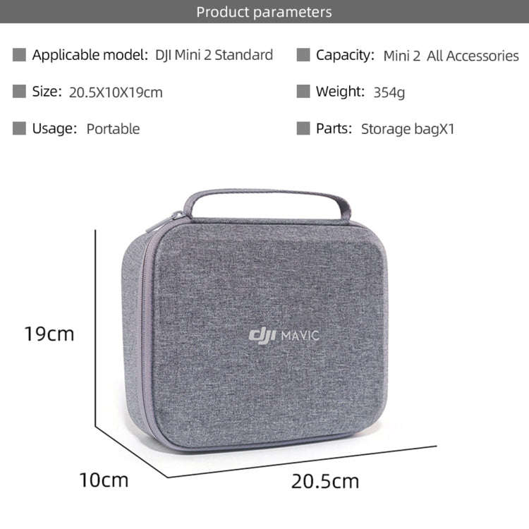 DJI Portable Waterproof Nylon Box Case Storage Bag for DJI Mini 2 Drone(Grey)
