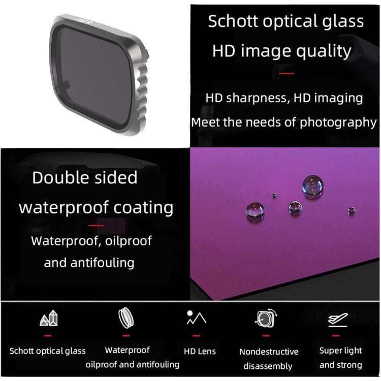 JSR KS CPL + ND8 + ND16 Lens Filter for DJI Air 2S, Aluminum Frame