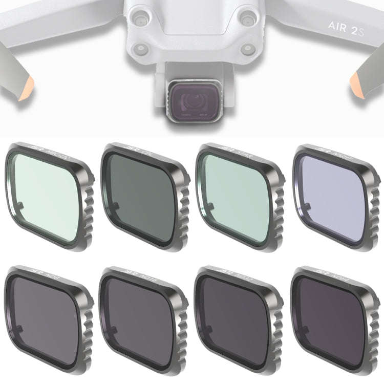JSR KS 8 in 1 UV + CPL + ND8 + ND16 + ND32 + ND64 + STAR + NIGHT Lens Filter for DJI Air 2S, Alum...