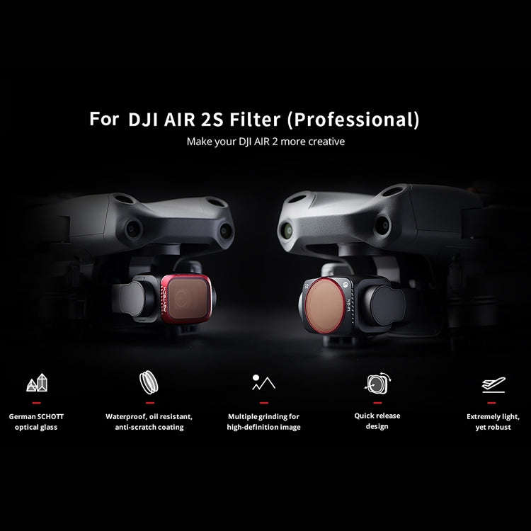 PGYTECH P-16B-063 4 in 1 NDPL8+NDPL16+NDPL32+NDPL64 Lens Filter Kits for DJI Air 2S