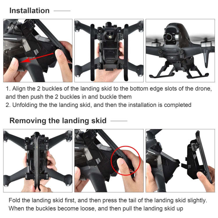 STARTRC 1109399  Folding Heightened Quick Release Landing Gear Holder for DJI FPV(Black)