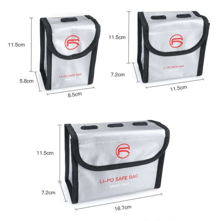 RCSTQ for DJI FPV Combo Battery Li-Po Safe Explosion-proof Storage Bag(Silver)