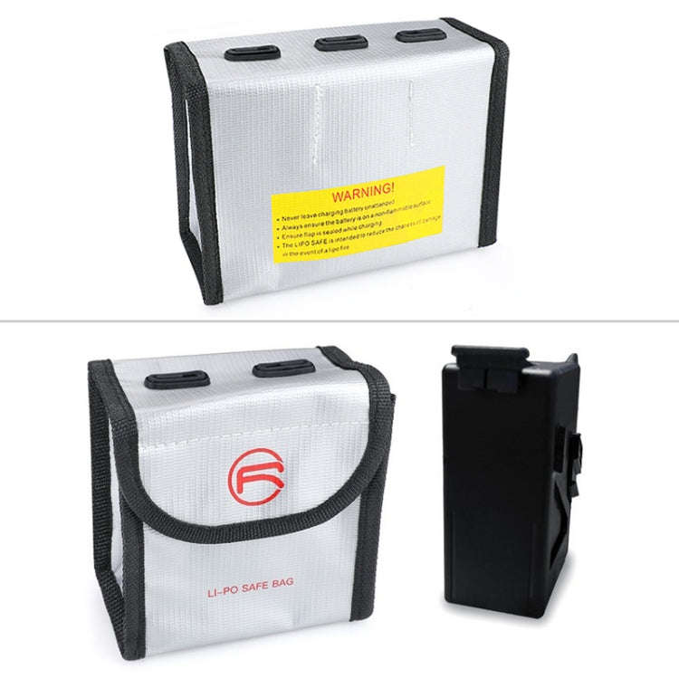 RCSTQ for DJI FPV Combo Battery Li-Po Safe Explosion-proof Storage Bag(Silver)