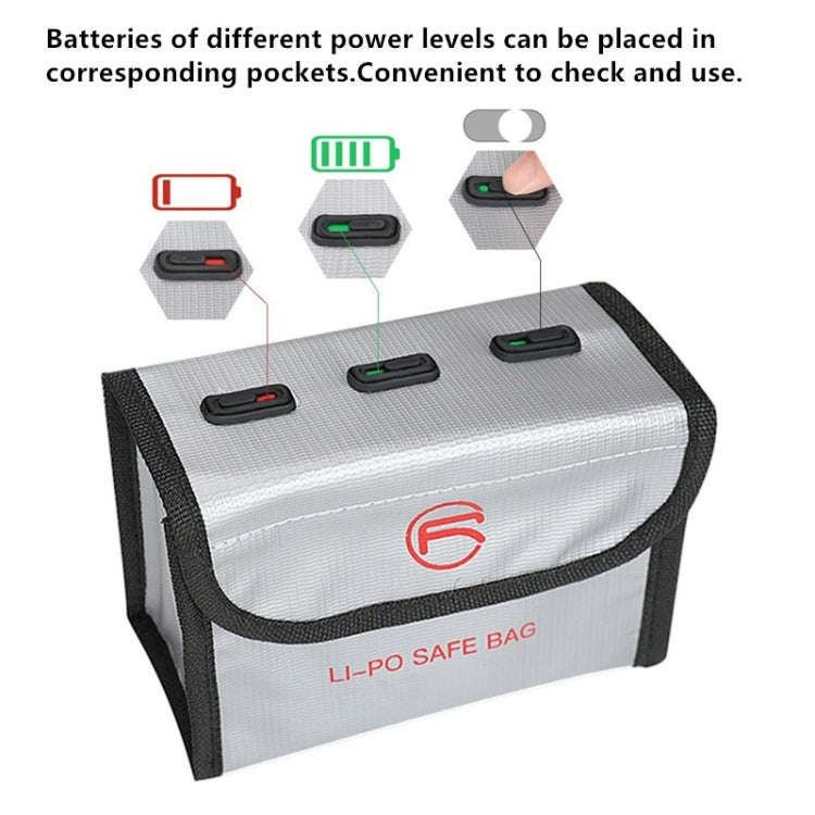RCSTQ for DJI FPV Combo Battery Li-Po Safe Explosion-proof Storage Bag(Silver)