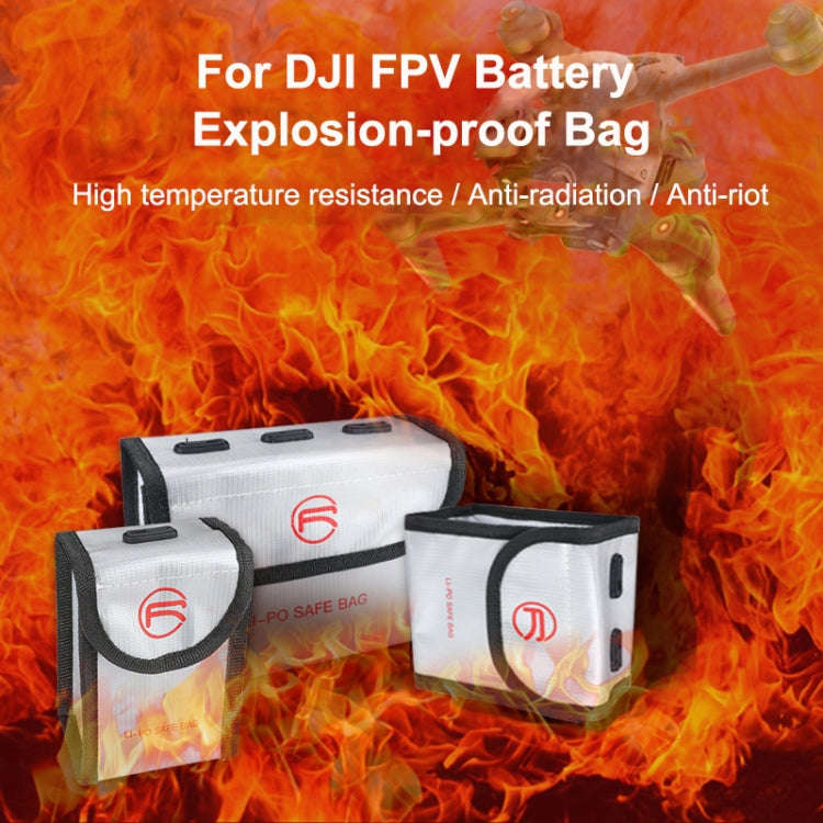 RCSTQ for DJI FPV Combo Battery Li-Po Safe Explosion-proof Storage Bag(Silver)