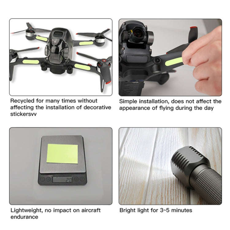RCSTQ 2 PCS Luminous Sticker Night Flight Sticker for DJI FPV Drone