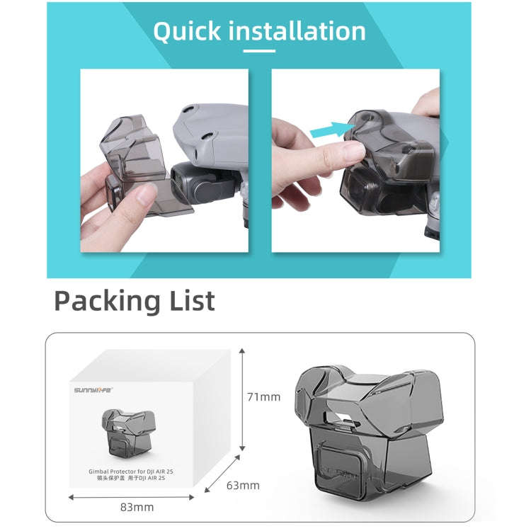 Sunnylife A2S-Q9351 Gimbal Camera Lens Protective Hood Sunshade Cover for DJI  Air 2S Drone(Trans...