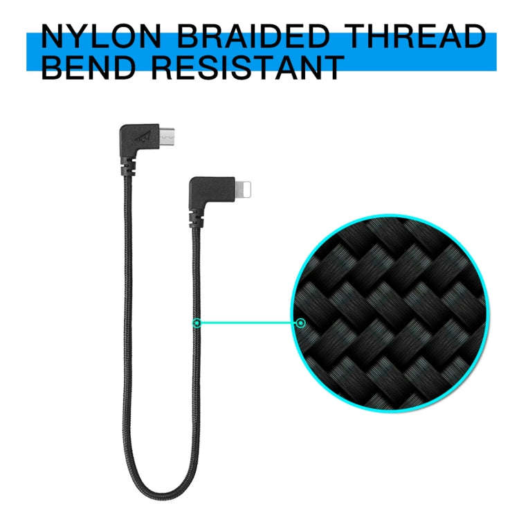 RCSTQ 29cm Woven Nylon Micro USB to 8 Pin Data Cable for DJI Mavic Mini / Air / Spark & Mavic 2 P...