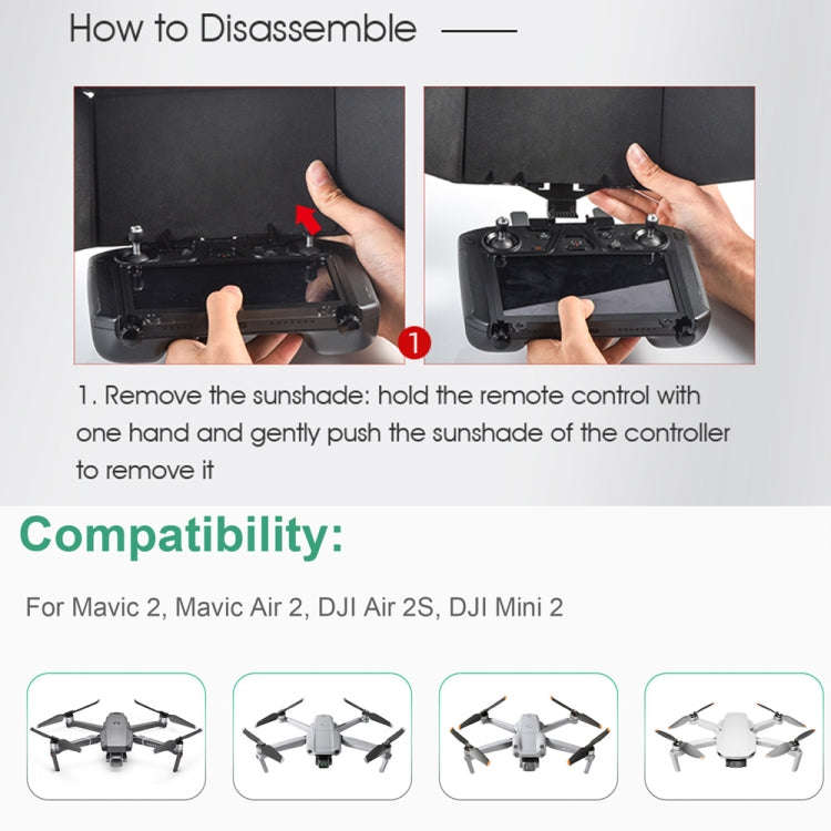 STARTRC Foldable Controller Sunshade with Screen Bracket for DJI Mavic 2 / Mavic Air 2 / Air 2S /...
