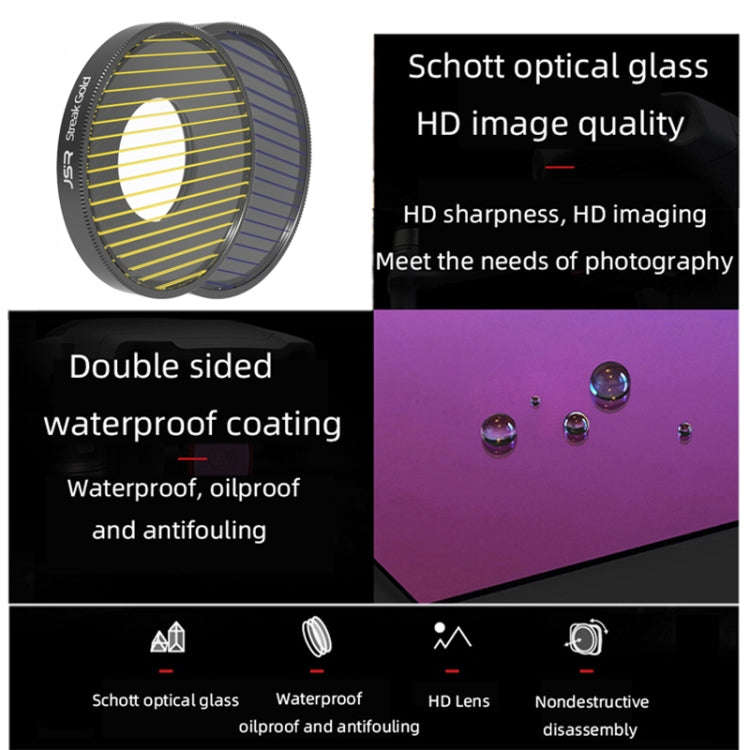 JSR Streak Drawing Lens Filter For DJI Osmo Action 3(Gold)