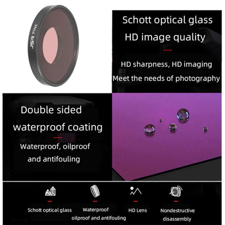 JSR Diving Color Lens Filter For DJI Osmo Action 3(Pink)