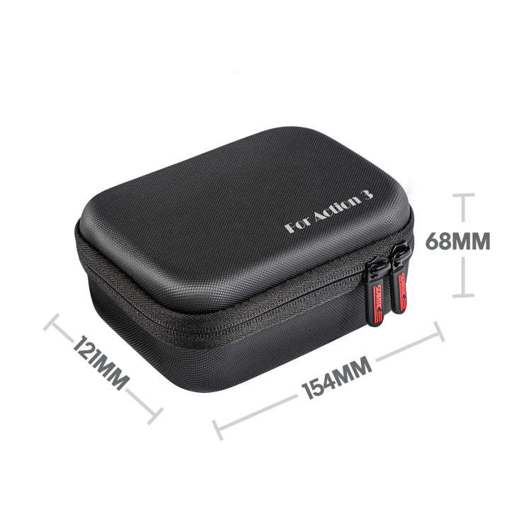 For DJI Osmo Action 3 STARTRC Camera Carry Case with Carabiner & Strap (Black)