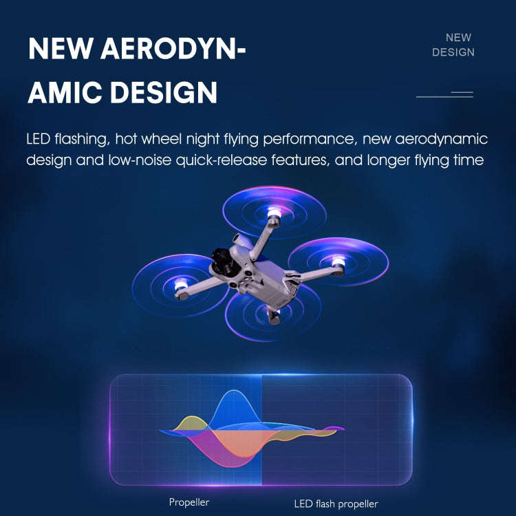 For DJI Mini 4 Pro / Mavic Mini 3 Pro STARTRC 2 Pairs Color LED Flash Lamp Low Noise Propellers (...