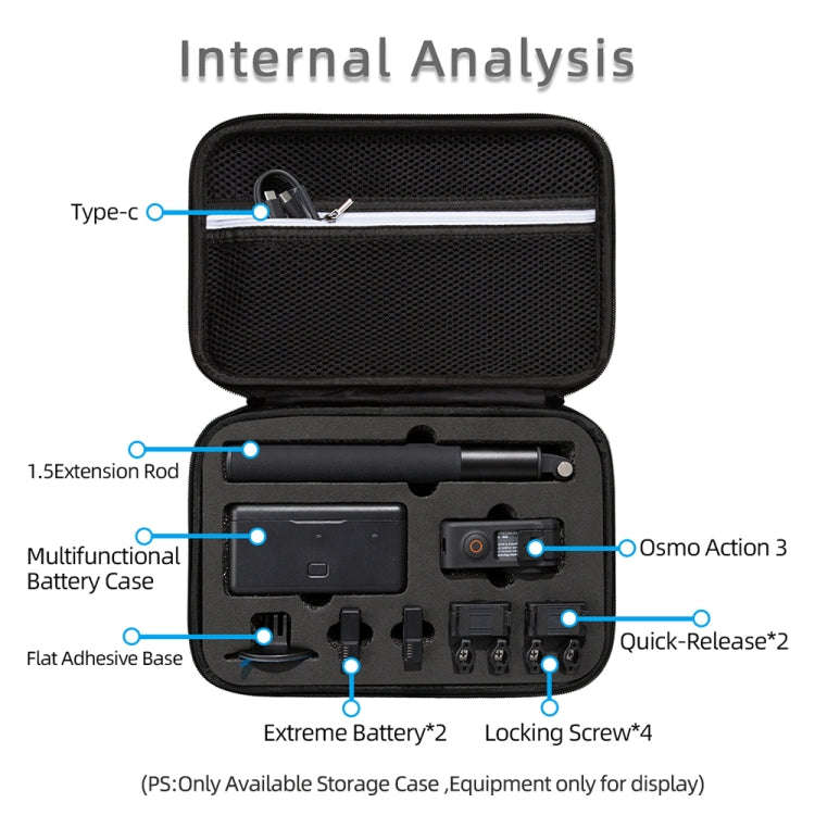 For DJI Osmo Action 3 Carrying Storage Case Bag,Size: 21.5 x 29.5 x 10cm(Black)