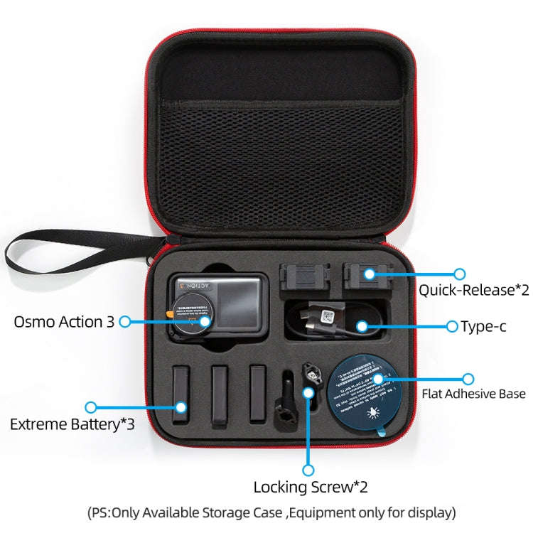 For DJI Osmo Action 3 Carrying Storage Case Bag,Size: 21x 16 x 6cm (Black)