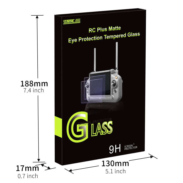 For DJI RC Plus with Screen STARTRC 2pcs Frosted Purple Eye Protection Tempered Glass Film