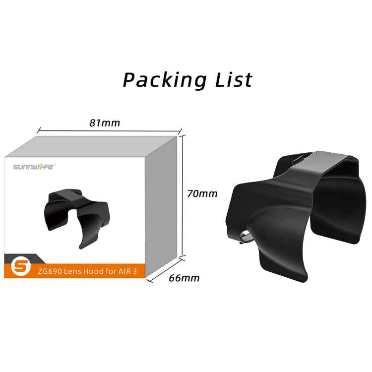 For DJI Air 3 Sunnylife ZG690 Camera Lens Sunshade Anti-glare Hood (Black)