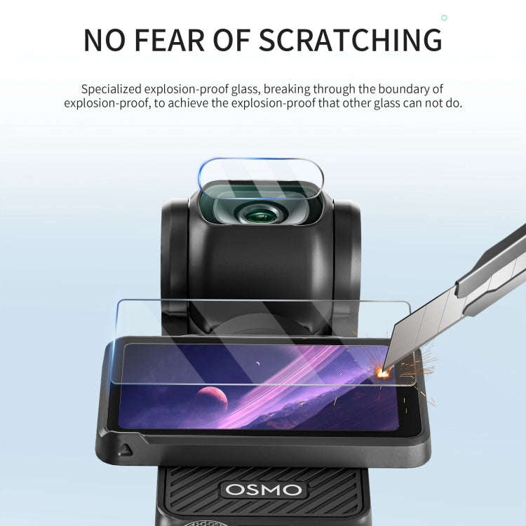 For DJI OSMO Pocket 3 STARTRC 2pcs 2 in 1 Tempered Glass Lens Protector + Screen Film (Transparent)