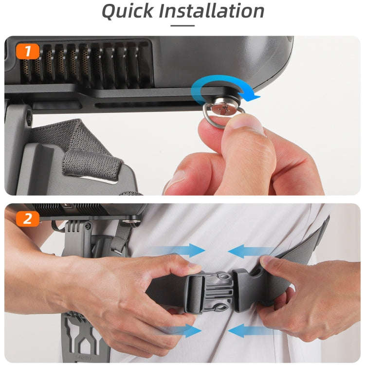 For DJI RC Plus Sunnylife Remote Control Waist Support Bracket Chest Strap (Grey)