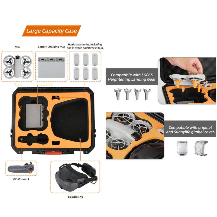 For DJI Neo Sunnylife Safety Carrying Case Large Capacity Waterproof Shock-proof Hard Travel Case...