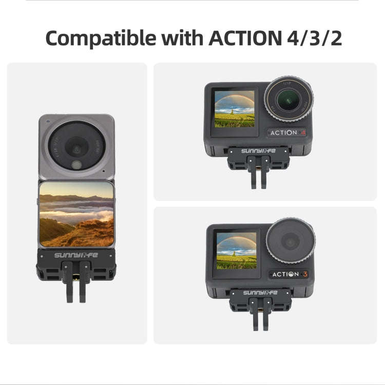 Sunnylife AD691 Magnetic Adapter Mount for DJI Action 2 / Osmo Action 3 / 4 (Black)