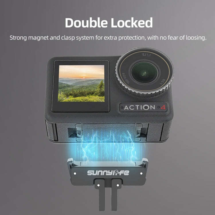 Sunnylife AD691 Magnetic Adapter Mount for DJI Action 2 / Osmo Action 3 / 4 (Black)
