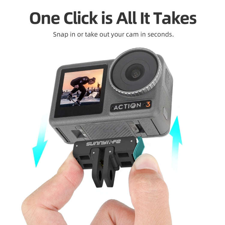 Sunnylife AD691 Magnetic Adapter Mount for DJI Action 2 / Osmo Action 3 / 4 (Black)