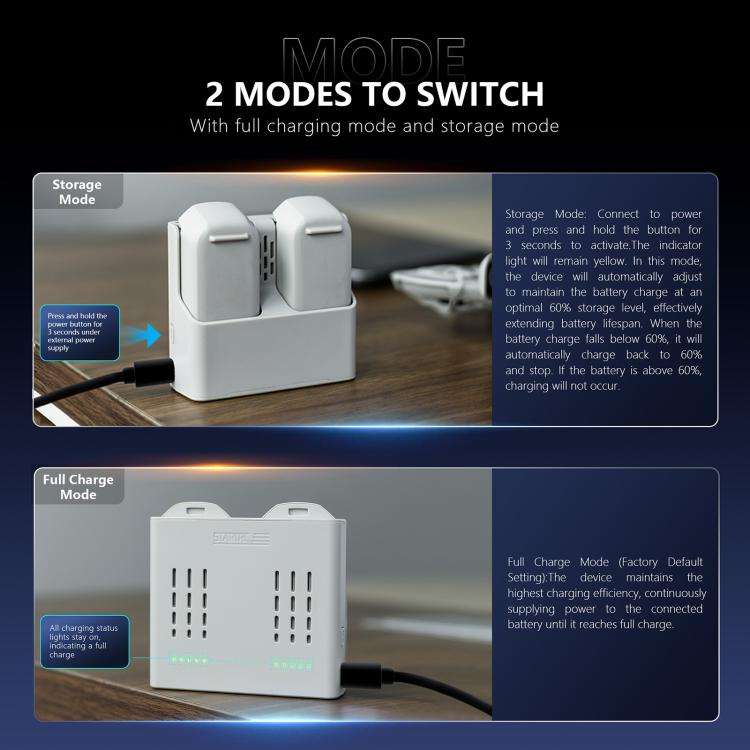 For DJI Neo Two-way Charging Butler Battery Charger Hub (Grey)