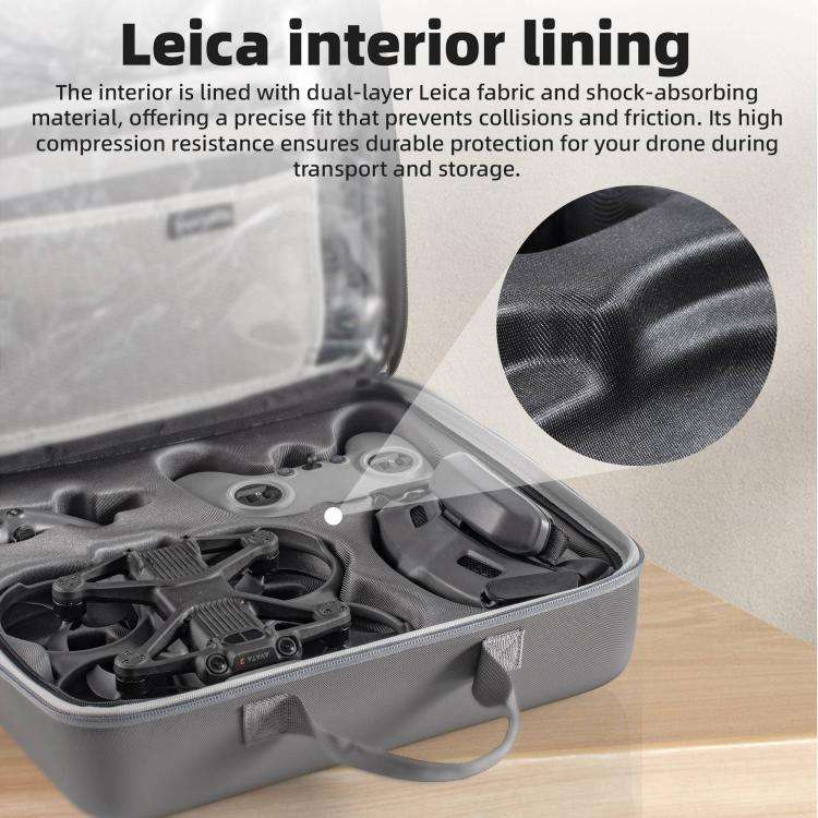 For DJI Air 3 / Air 3S / Avata 2 STARTRC Dual-Drone Shoulder Storage Bag PU Handbag (Grey)