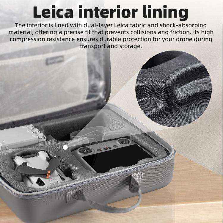 For DJI Air 3 / Air 3S / Mini 4 Pro STARTRC Dual-Drone Shoulder Storage Bag PU Handbag (Grey)