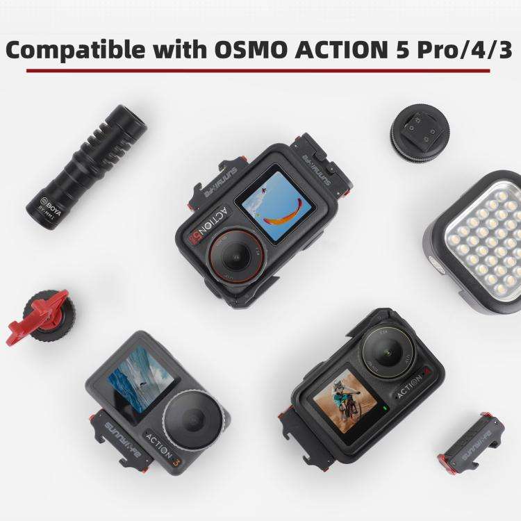 For DJI Osmo Action 5 Pro / 4 / 3 Sunnylife Magnetic Quick-Release Cold Shoe Adapter Action Camer...