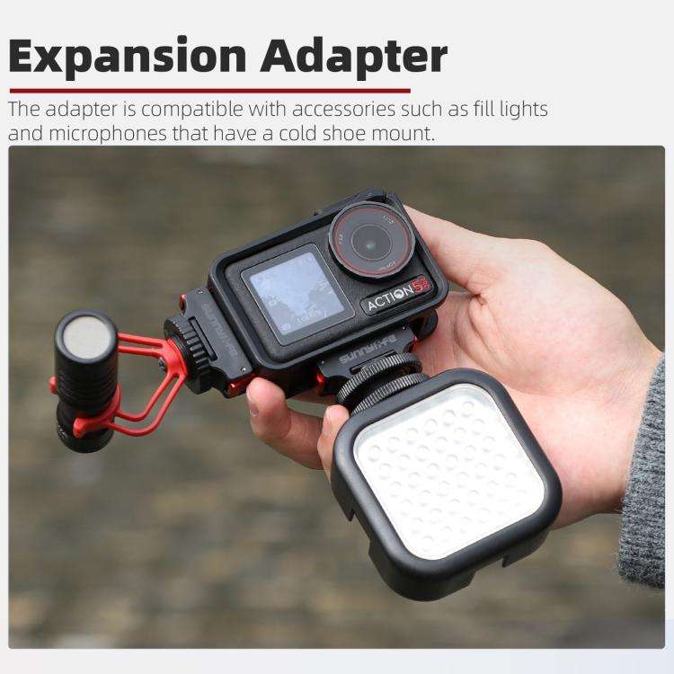 For DJI Osmo Action 5 Pro / 4 / 3 Sunnylife Magnetic Quick-Release Cold Shoe Adapter Action Camer...