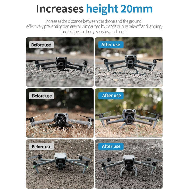 For DJI Air 3S / 3 STARTRC Folding Anti-fall Anti-dirt Heightened Landing Gear Training Rack (Grey)