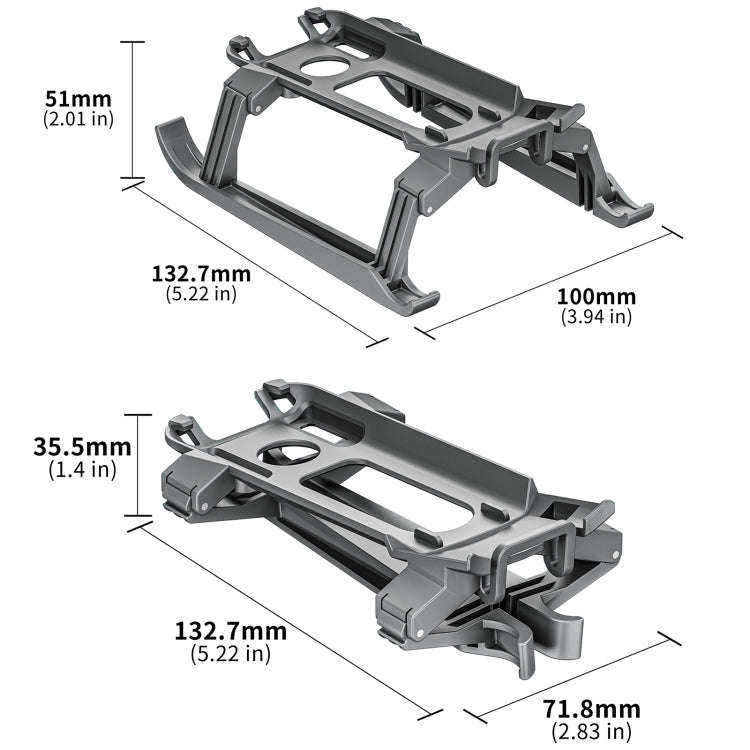 For DJI Air 3S / 3 STARTRC Folding Anti-fall Anti-dirt Heightened Landing Gear Training Rack (Grey)