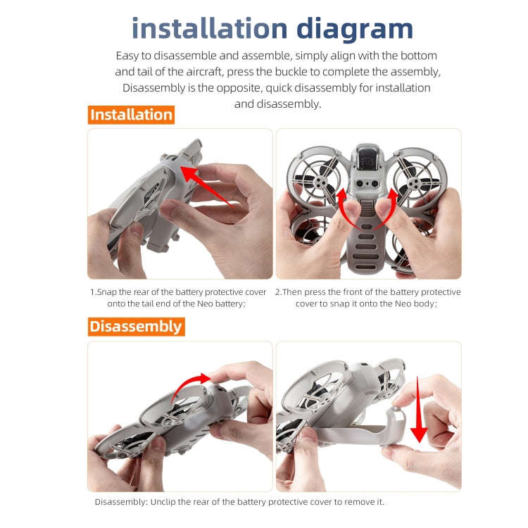 For DJI Neo STARTR Drone Battery Cover Landing Gear Holder (Body Color)