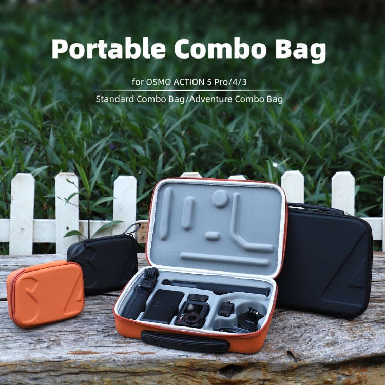 For DJI Osmo Action 5 Pro / 4 / 3 Sunnylife Portable Carrying Case Adventure Combo Bag (Orange)