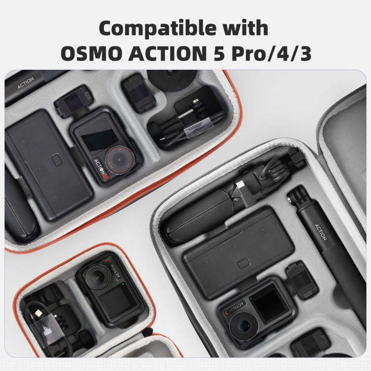 For DJI Osmo Action 5 Pro / 4 / 3 Sunnylife Portable Carrying Case Adventure Combo Bag (Orange)