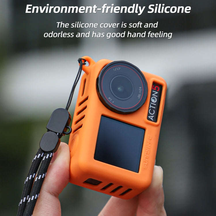 For DJI Osmo Action 5 Pro Sunnylife Silicone Protective Case Scratch-proof Camera Cover with Lany...