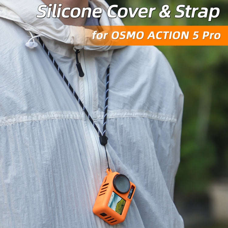 For DJI Osmo Action 5 Pro Sunnylife Silicone Protective Case Scratch-proof Camera Cover with Lany...