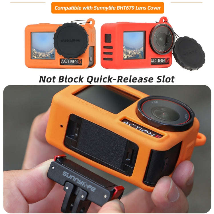 For DJI Osmo Action 5 Pro Sunnylife Silicone Protective Case Scratch-proof Camera Cover with Lany...