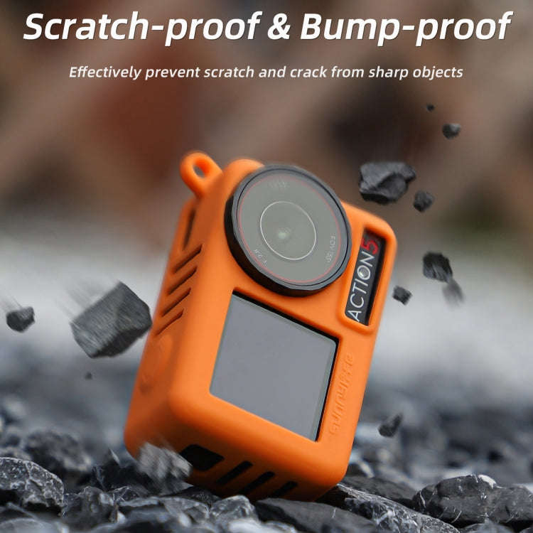 For DJI Osmo Action 5 Pro Sunnylife Silicone Protective Case Scratch-proof Camera Cover with Lany...