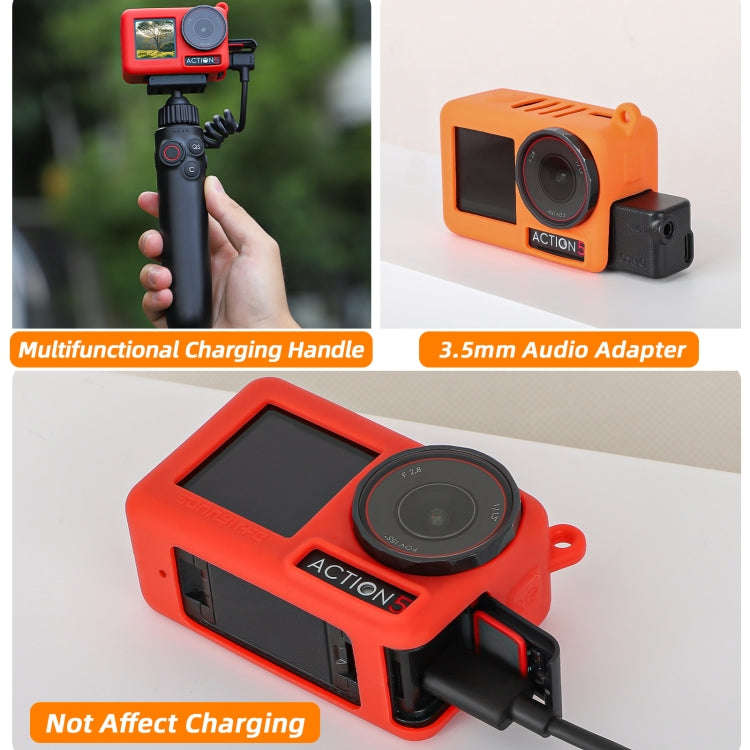For DJI Osmo Action 5 Pro Sunnylife Silicone Protective Case Scratch-proof Camera Cover with Lany...