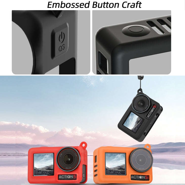 For DJI Osmo Action 5 Pro Sunnylife Silicone Protective Case Scratch-proof Camera Cover with Lany...