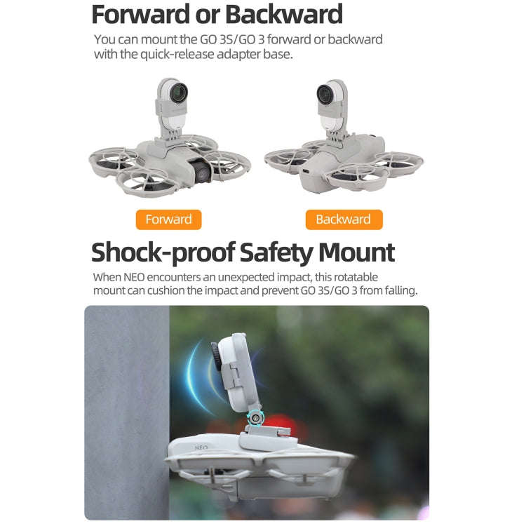For DJI Neo / Insta360 GO 3S / GO 3 Sunnylife Drone Expansion Mount Action Camera Holder Adapter ...