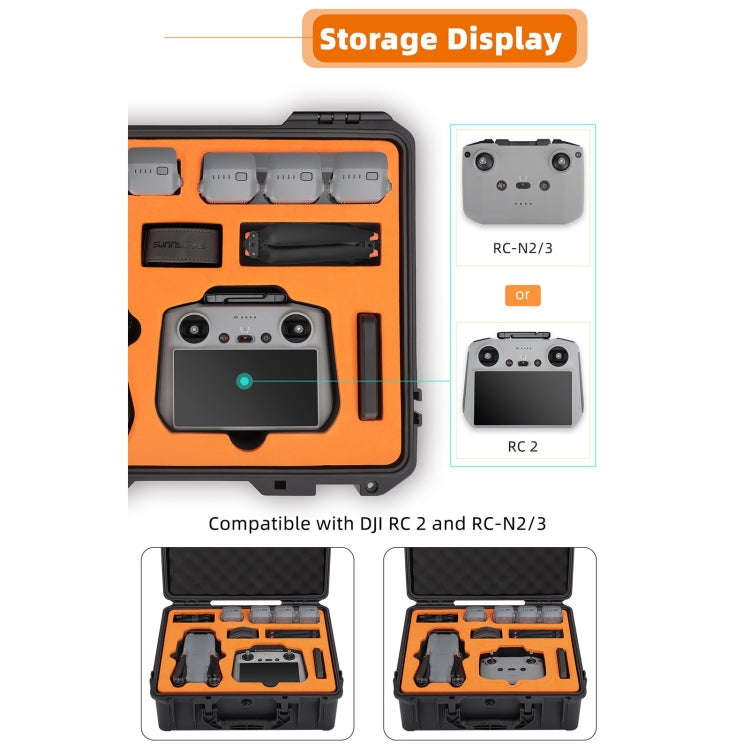 For DJI Air 3S / 3 Sunnylife Safety Carrying Case Large Capacity Waterproof Shock-proof Hard Trav...