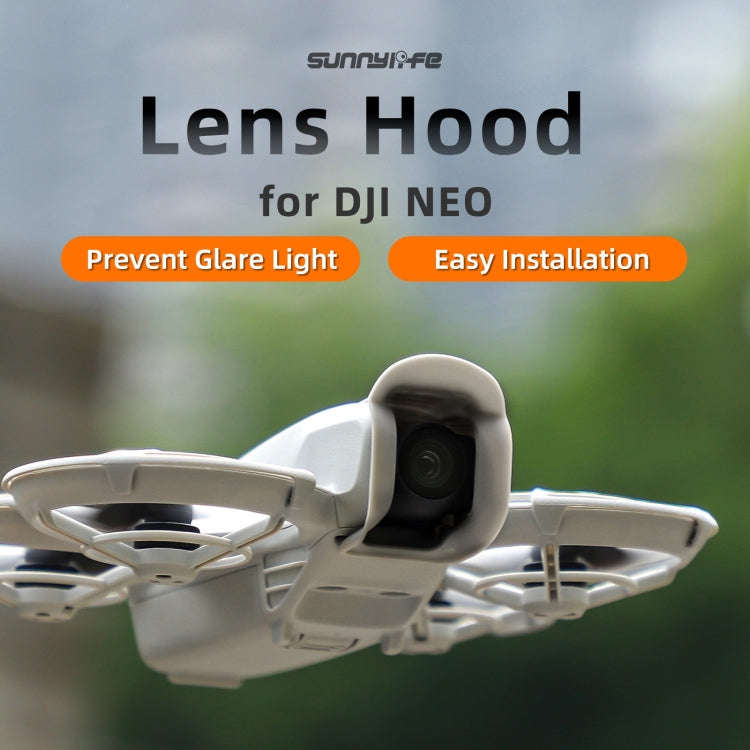 For DJI Neo Sunnylife Lens Hood Anti-glare Lens Cover Sunhood Gimbal Protective Cap (Black)