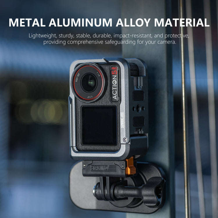 For DJI Osmo Action 5 Pro STARTRC Metal Cage Expansion Adapter Frame with Cold Shoe (Grey)