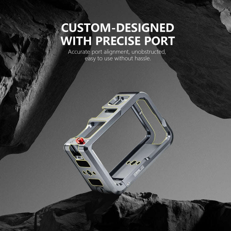 For DJI Osmo Action 5 Pro STARTRC Metal Cage Expansion Adapter Frame with Cold Shoe (Grey)