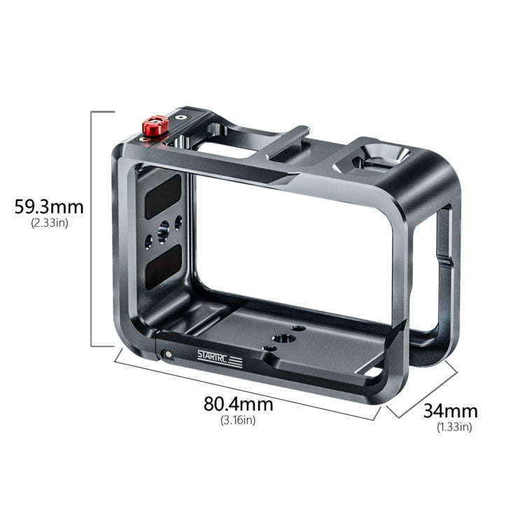 For DJI Osmo Action 5 Pro STARTRC Metal Cage Expansion Adapter Frame with Cold Shoe (Grey)